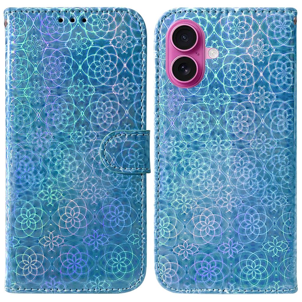 For iPhone 17 Stand Case Dazzling Flower Leather Phone Cover