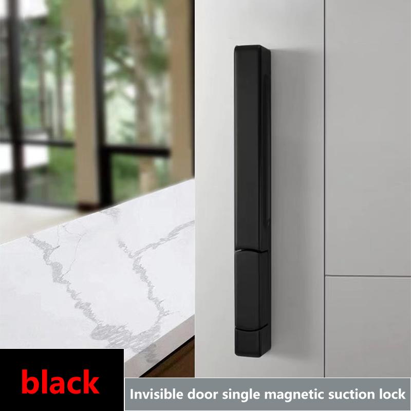 2022 New Invisible Magnetic Door Lock Interior Background Wall Storage Room Door Handle Hidden Cloakroom Gold Single Door Lock
