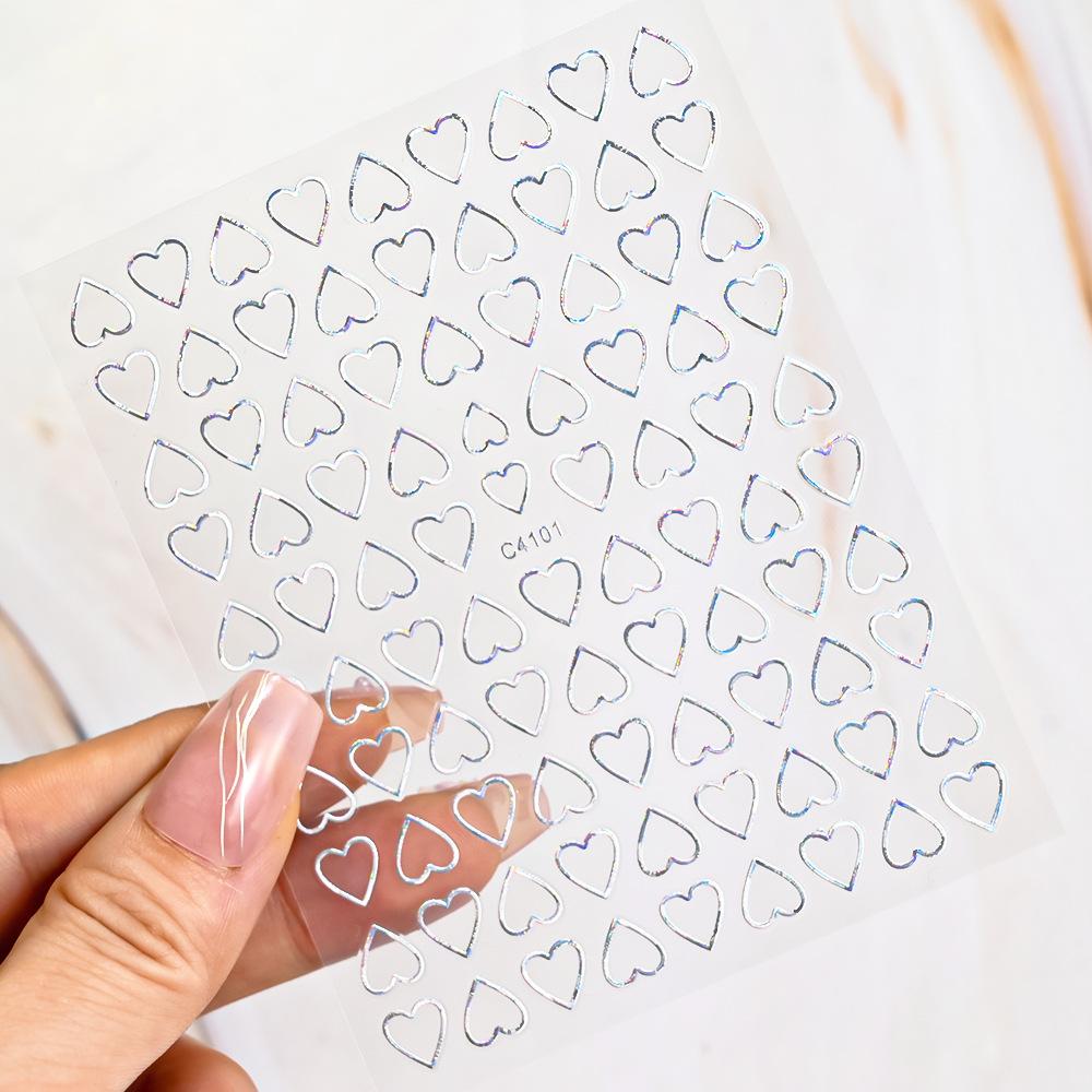 Hollow Love Nail Art Sticker Solid Color Simple Love Valentine'S Day Ladies Nail Decoration Sticker