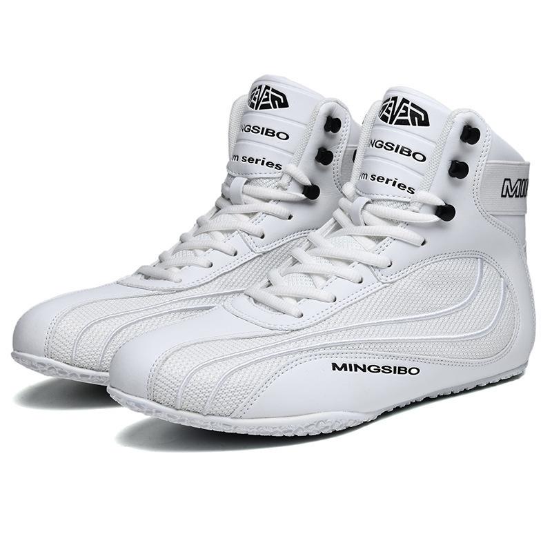 

Professional Training Fighting Shoes Sanda Shoes Sports Professional Competition Wrestling Shoes Boxing Men s Adult Shoes 46 білий