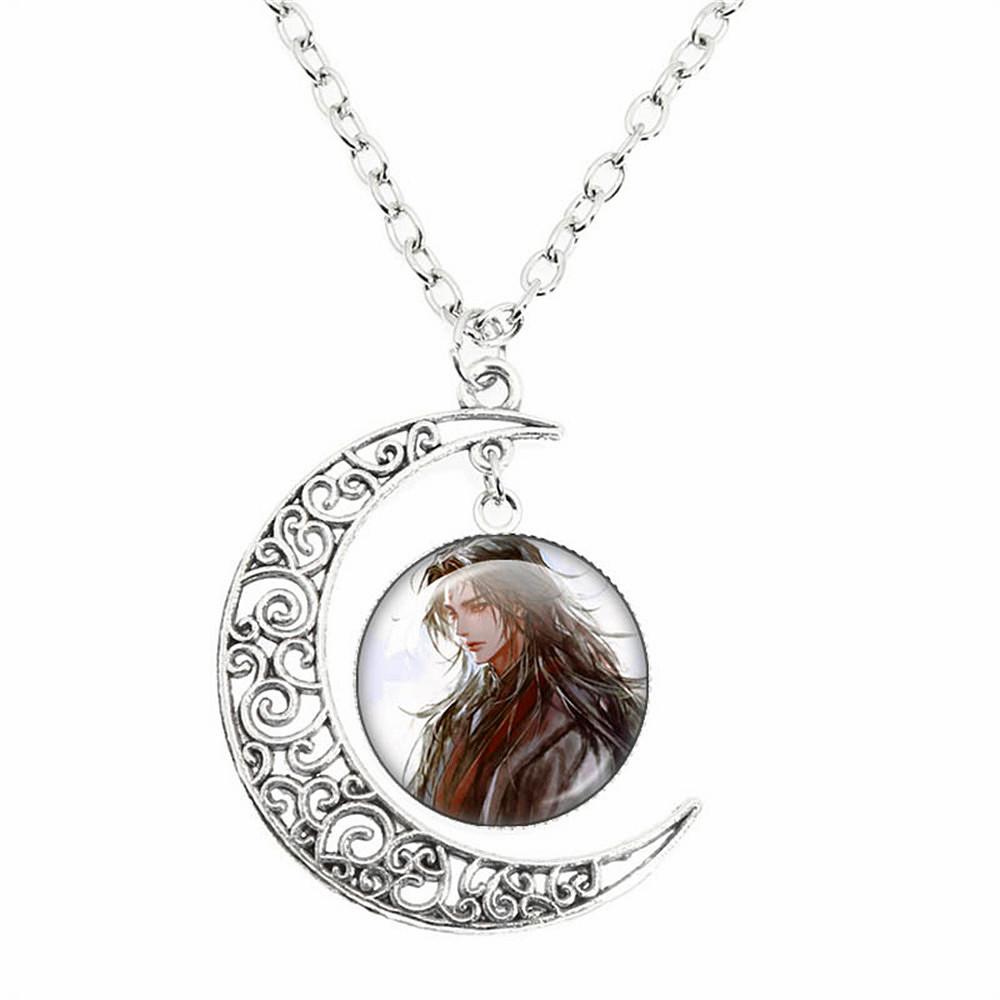 

Anime Scum Villain Self Saving System Shen Qingqiu Luo Binghe Cosplay Glass The Moon Necklace Glass Pendant Jewelry Gift