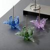 Handmade Flower Ceramic Incense Holder, Artificial Crystal Glass Foam Incense Sticks Holder  Artistic Iris Flower Gift for Women
