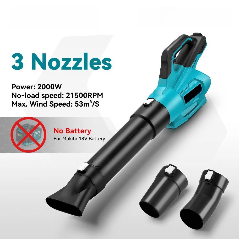 2000W High Power Electric Air Blower 21500RPM Cordless Portable Leaf Snow Blower Cleaner Sweeper Garden Power Tools