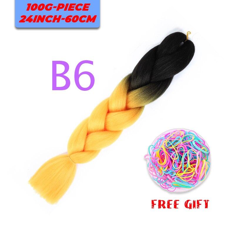 MERISIHAIR Single Ombre Color Synthetic Hair Extension Crochet Twist Jumbo Braiding Long Hair