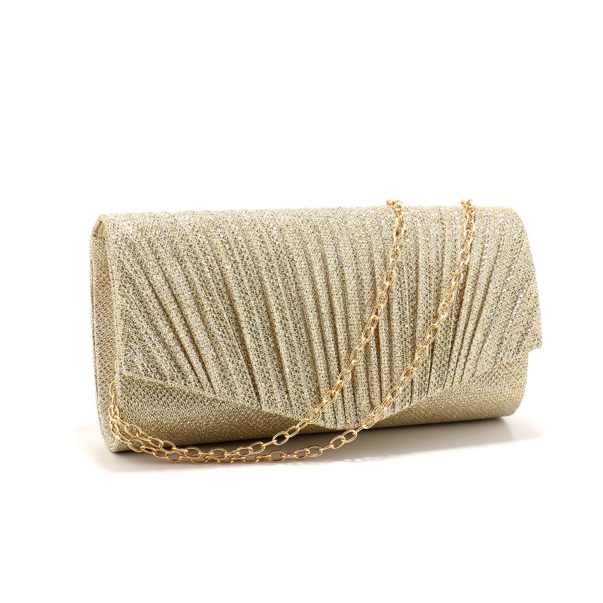 

Fashion Women Evening Bags Ruched Sequined Chain Shoulder Clutch Envelope Design Mixed Color Handbags