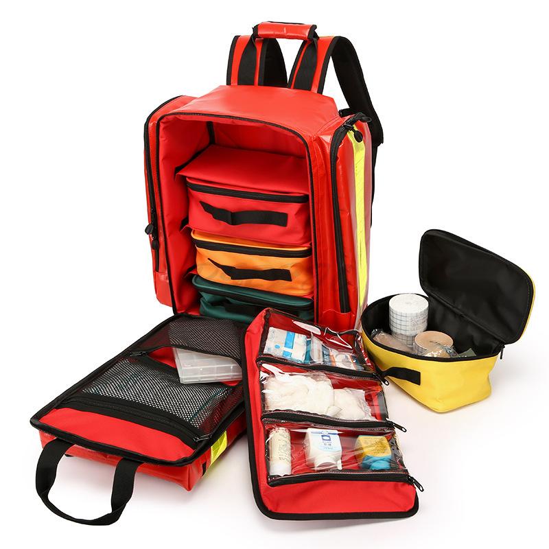 Large Capacity Waterproof and Sturdy Nylon PVC Emergency Backpack Medical Emergency Backpack