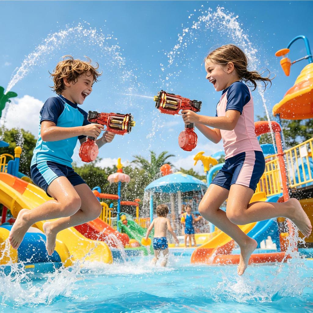 Water Toys for Kids Rechargeable High Speed Clear Outdoor Automatic Electric Water Spray Toys for Kids Adults Backyard Pool