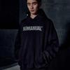 NOMANUAL Stamped Logo Hoodie   Black