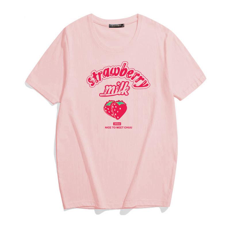 European, American English slogans Printed sexy exposed navel short T-shirt fashionable round neck slim slim top women's multi-picture
