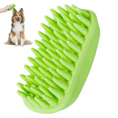 Novo! Escova de Banho de Borracha para Animais de Estimação Pente Massageador Macio Escova de Higiene Pessoal Suprimentos para Pets para Cães Gatos de Pelo Curto Longo