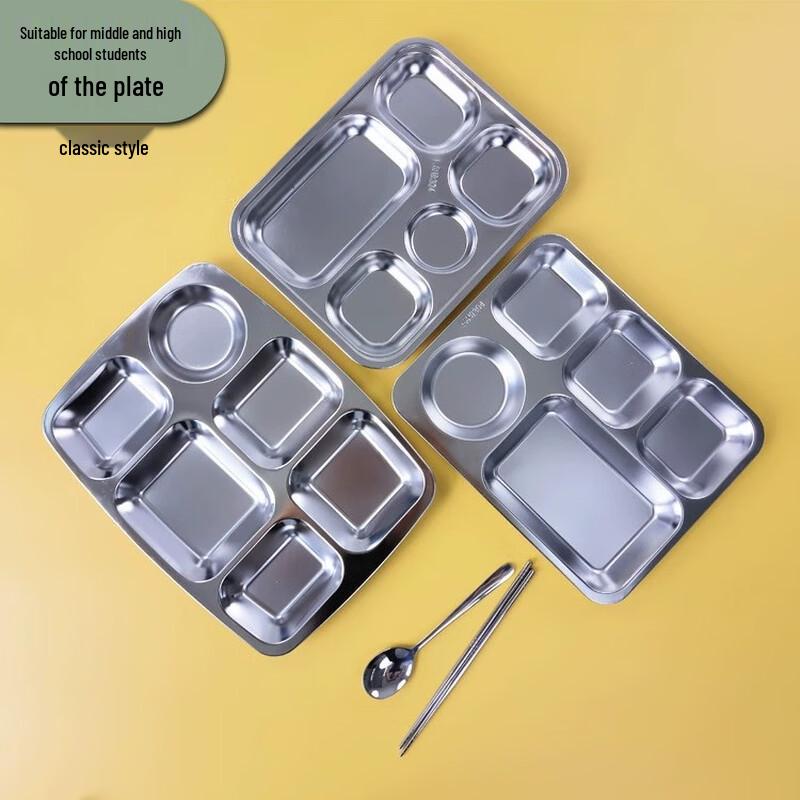 Stainless Steel School Cafeteria Divided Tray