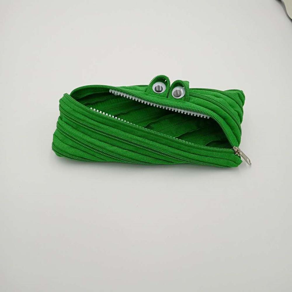 Estojo de Lápis com Zíper de Monstro Desenho Animado Fofo Grande Capacidade Nylon Organizador de Material Escolar Bolsa de Lápis Multifuncional Para Estudantes Crianças