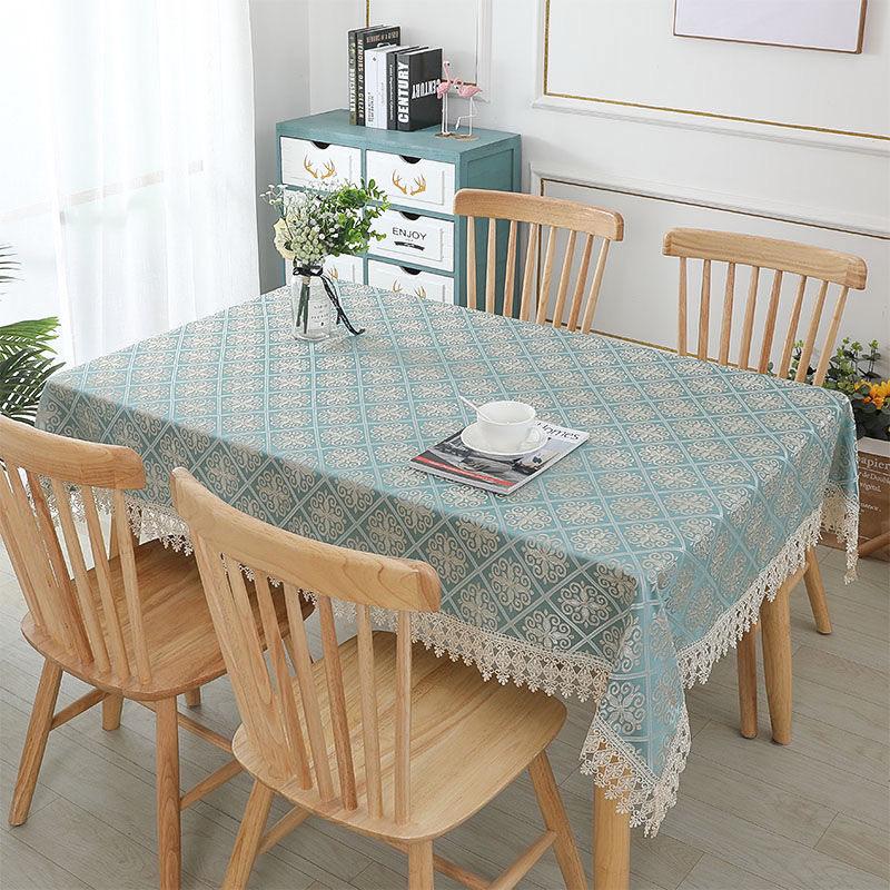 New lace fabric square, round, and rectangular tablecloths for home use, including coffee tables and dust covers