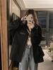 American Style Windbreaker Jacket with Large Pockets and Stand-up Collar for Men and Women, Loose Casual Overcoat