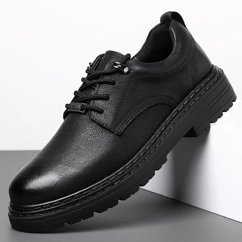 Fashion Genuine Leather Men's Dress Shoes Luxury Brand Business Oxford Shoes High Quality Comfy Office Formal shose Italian Men Shoes