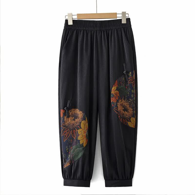 YUZHAOLIN Women s Mid-Aged Summer Cropped Straight-Leg Pants XL