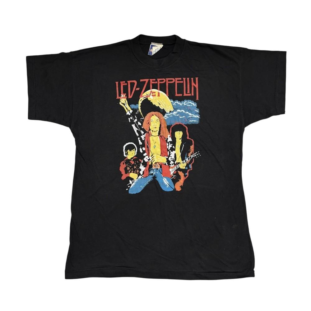 Винтажная футболка Led Zeppelin 70-х годов Тур Концерт Одиночный шов Футболка группы Джимми Пейдж Унисекс футболка XXXXL