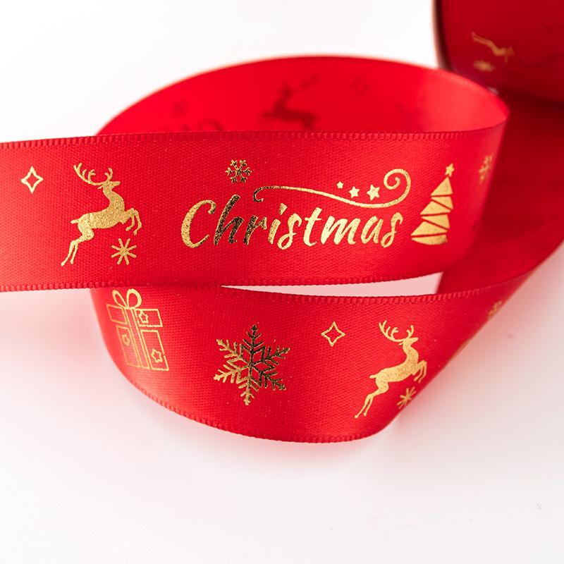 1/4 Inch Christmas Ribbon for Crafts Holiday Grosgrain Ribbon Christmas Ribbon for Gift Wrapping Festival Party Decoration