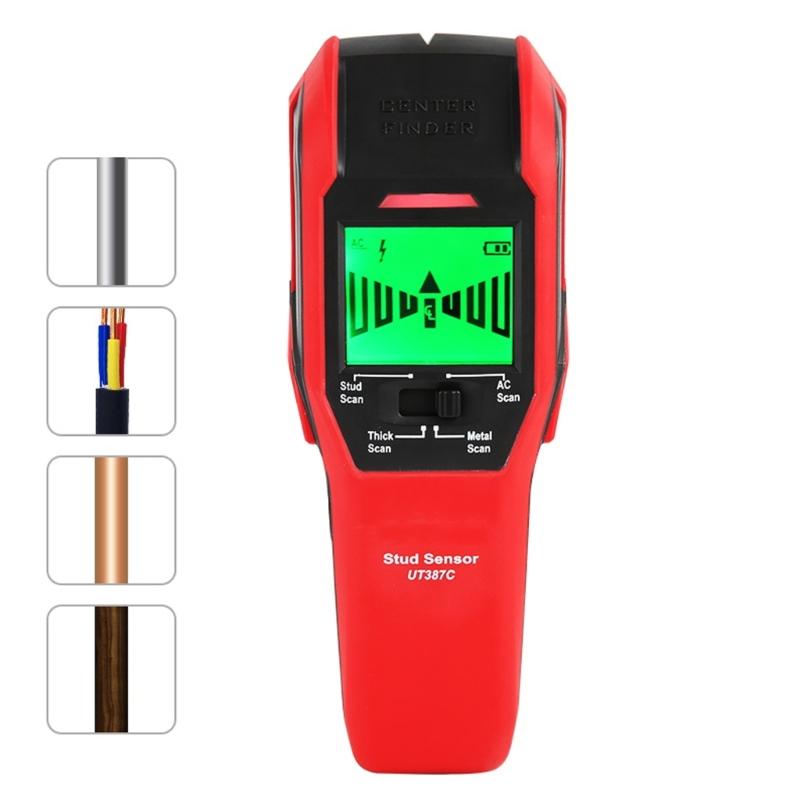 Portable Wire Pipe Detector Wood Metal Detector with LED Indicator Buzzer Multifunction Wall Studs Finder Scanning Tool