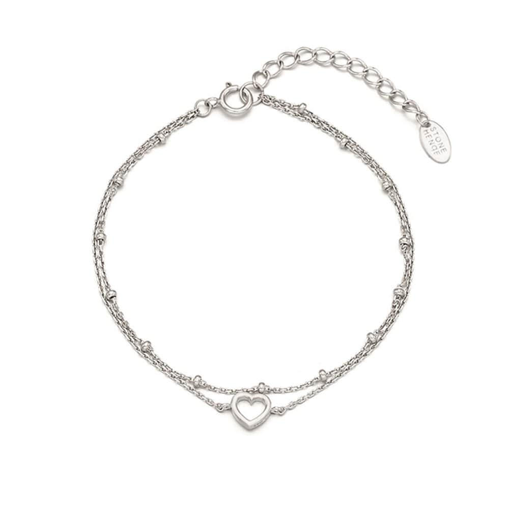 STONEHENGE Silver Heart Bracelet Sc1762
