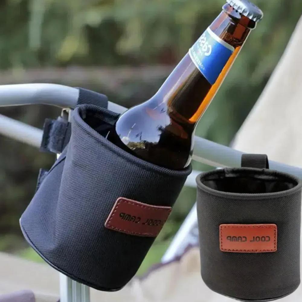 New 1PC Camping Chair Cup Holder Portable Foldable Beach Chair Accessory Spill Prevention Adjustable Water Bottle Holder