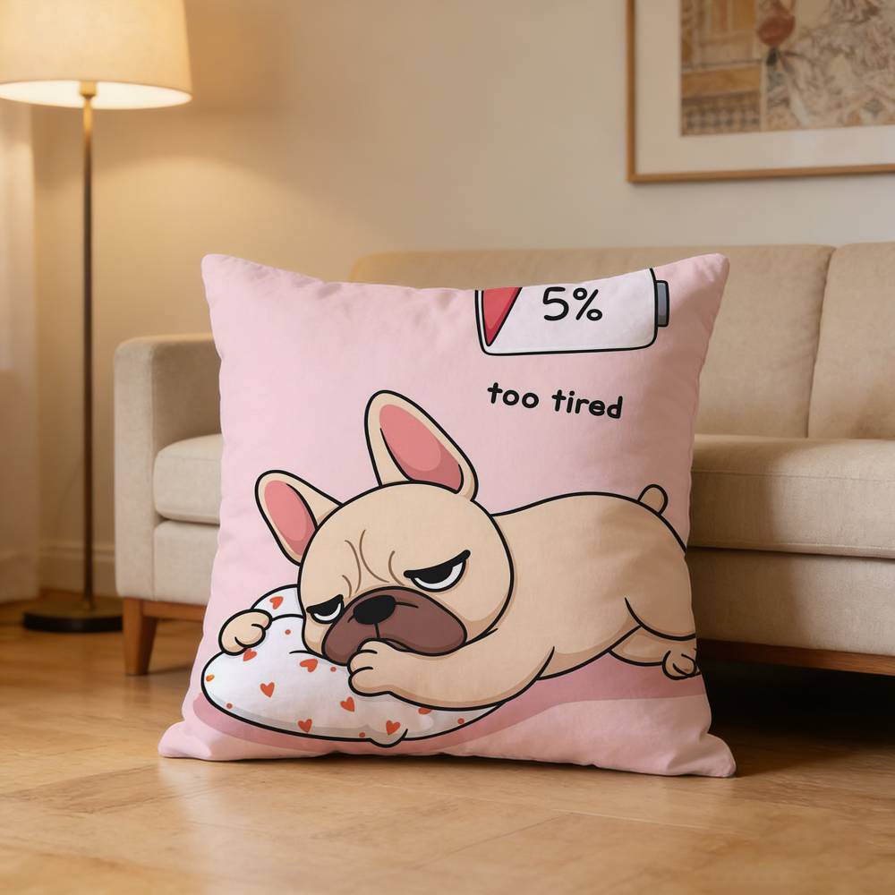 cute French Bulldog Pillow Case Pattern Printed Pillowcase For Living Room Sofa Cushion Cover