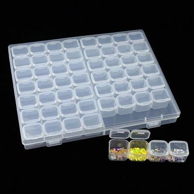 1PC 56 Compartments Storage Box, Transparent Jewelry Box, Square Diamond Painting Tool Storage