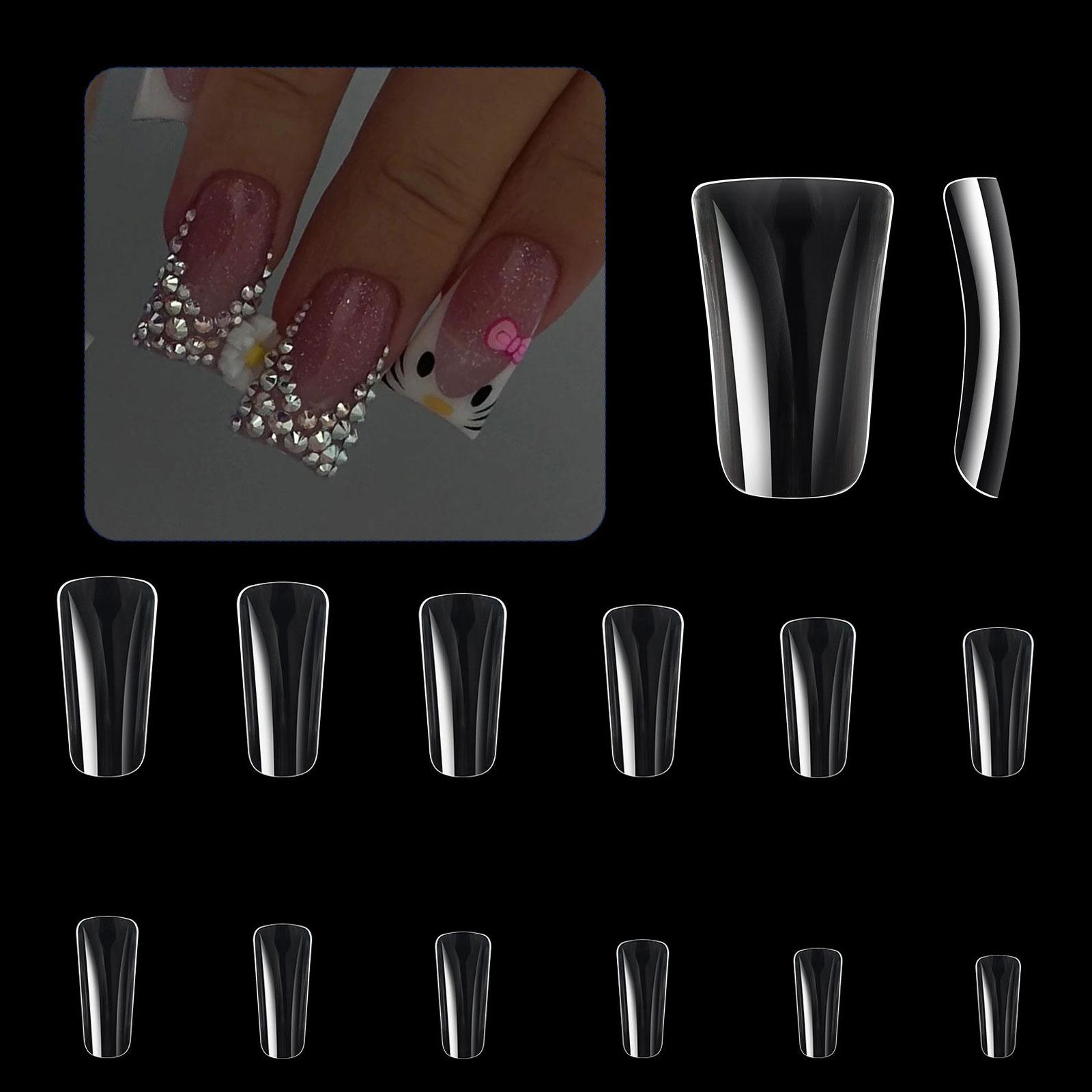 

504 шт. Прозрачные типсы для ногтей с полупокрытием, накладные ногти, накладные ногти, изогнутые типсы для ногтей, принадлежности для маникюра 3