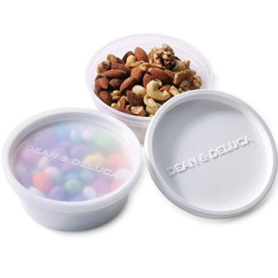 DEAN & DELUCA White Food Container Set of 3 (SML), Microwave and Dishwasher Safe, 12 X 12 X 17.5 Cm, for Lunch Boxes, Bento Boxes, and Storage