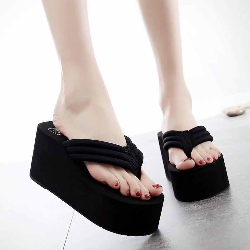 Sandalias Chanclas de Plataforma para Mujer - Suela Gruesa Aumento de Altura Antideslizantes Usables Moda Cientos de Zapatos Casuales para Exterior e Interior