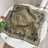 Old Money Wind Cashew Flower Cotton Brown Small Square Scarf Silk Scarf Scarf Shirt Shawl Hair Band Belt Scarf