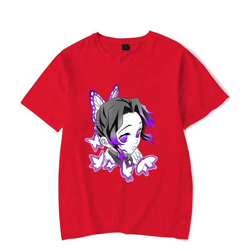 New Hot Anime Kochou Shinobu Print T Shirt Women Men Short Sleeve Tops Tees Summer Fashion Loose Casual T-shirt