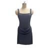 2026 New Women's Sexy Square Neck Sleeveless Bodycon Strap Waist-Cinching Short Dress