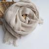100% Natural Linen Scarf Hijab Woman/Man Summer Foulard Shawls Retro Large Size Women Scarves With Tassels