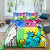 American Statue of Liberty Soft Duvet Cover King/Quen Sized Dimensions for Children Kids Tens Adult Peoples New York Famous Atractions Comfortable