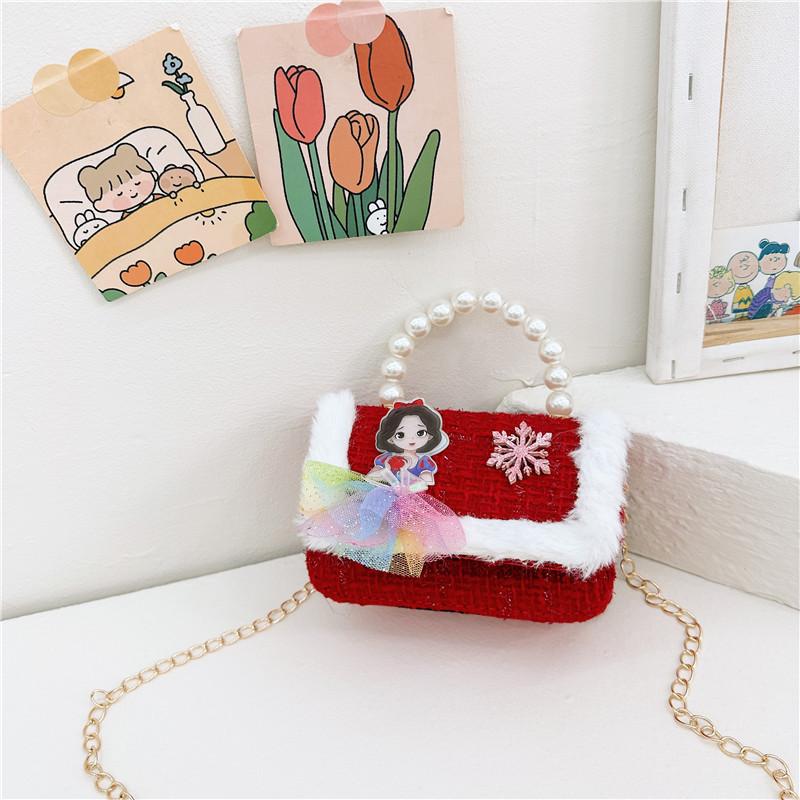 Butterfly Knot Stylish Girls Handbag Pearl Shoulder Bag For Children With Design Cute