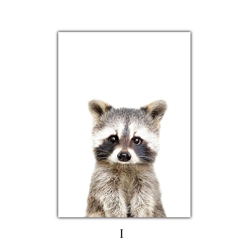 Babyzimmer-Tier-Wandposter, Zoo-Elefant, nordischer Stil, Kinderzimmer-Wand-Kunstdrucke an der Wand, Poster, Leinwand-Bild, Dekor-Wandbild