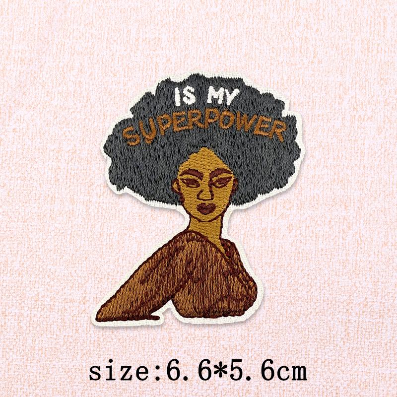 Black Girl Embroidery Patch Iron On Patches For Clothing Black Girl Magic Patches On Clothes DIY Sewing Ironing Patch Applique