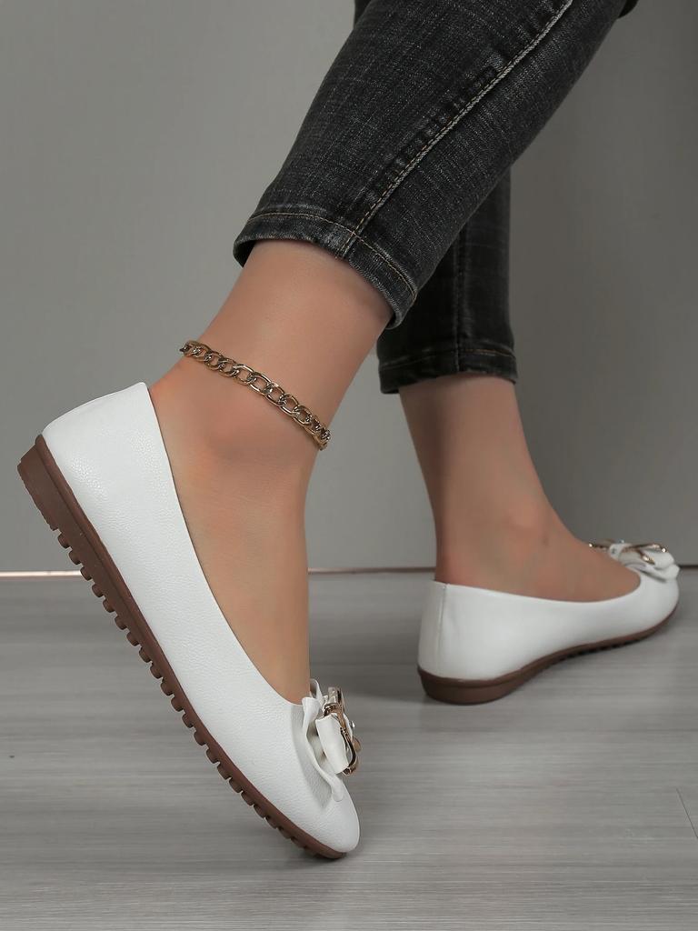 Newly Summer Pointed Toe Comfortable Casual Flat Shoes Elegant Shallow Mouth Lightweight Breathable Bow Women's Shoes NO:D-16