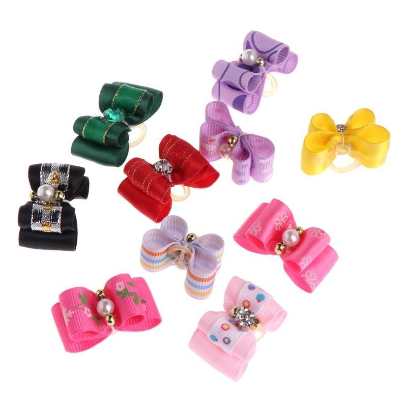 Pet Hair Bows Small Animal Pet Dogs Hair Accessories Multicolors Pack of 12