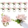 12Pcs Napkin Red Fruit Red Flowers Smoother Rugged Stylish Flower Napkin Ringfor Christmas Halloween