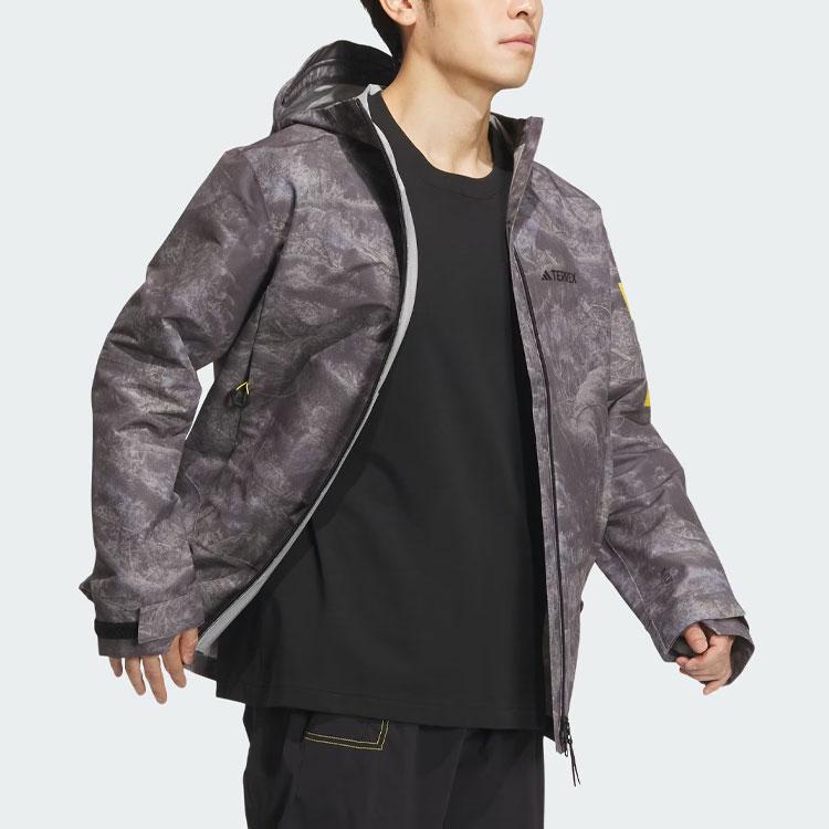 Adidas X National Geographic Allover Print Rain.Rdy Outdoor Jacket Men Outerwear Silver Purple IS9512