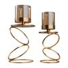 Nordic Creative Retro Gold Candlestick Decorative Ornaments Glass Candle Holders Modern Home Wedding Decoration Christmas