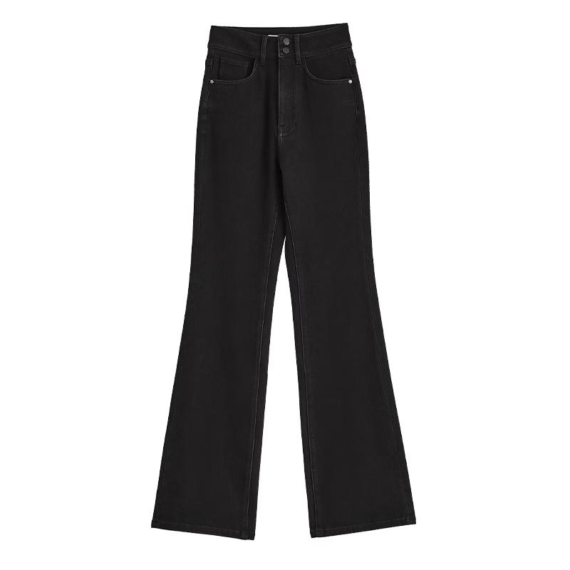 FAESSLIN Women s High-Waist Tencel Blend Fleece-Lined Slight Flare Jeans XL
