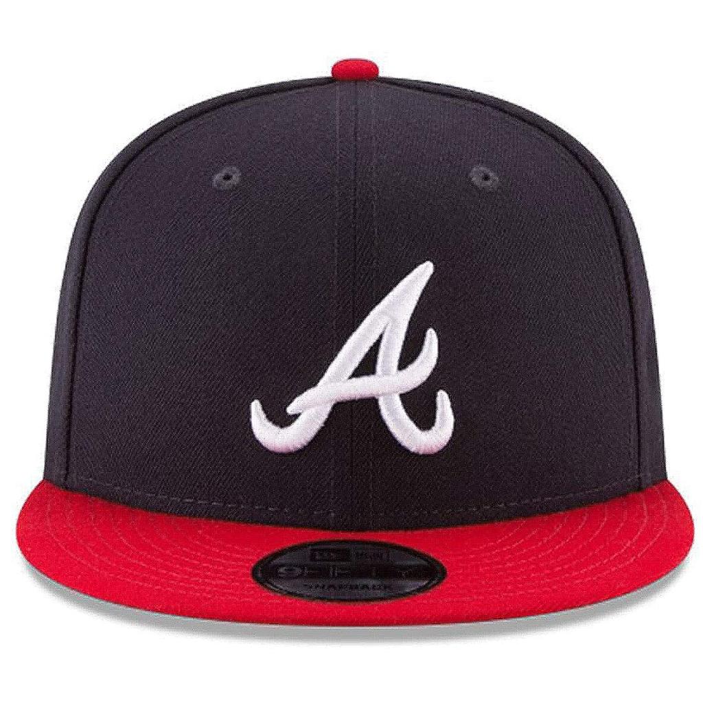 New Era Atlanta Braves Adjustable 9Fifty MLB Flat Bill Baseball Cap 950 One Size Red