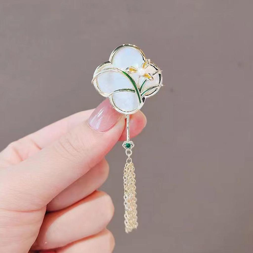 Brooch Retro Chinese Style Court Temperament Elegant Pearl Fringed Flower Pin Brooch Cheongsam Hanfu Accessories Women