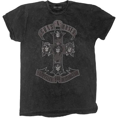 Men's Guns N Roses Monochrome Cross (Dip-Dye) Tie Dye T-shirt Medium Black