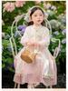 Spring & Autumn 2025 Hanfu Vest Dress Set: Fairy Princess Chinese Style for Girls