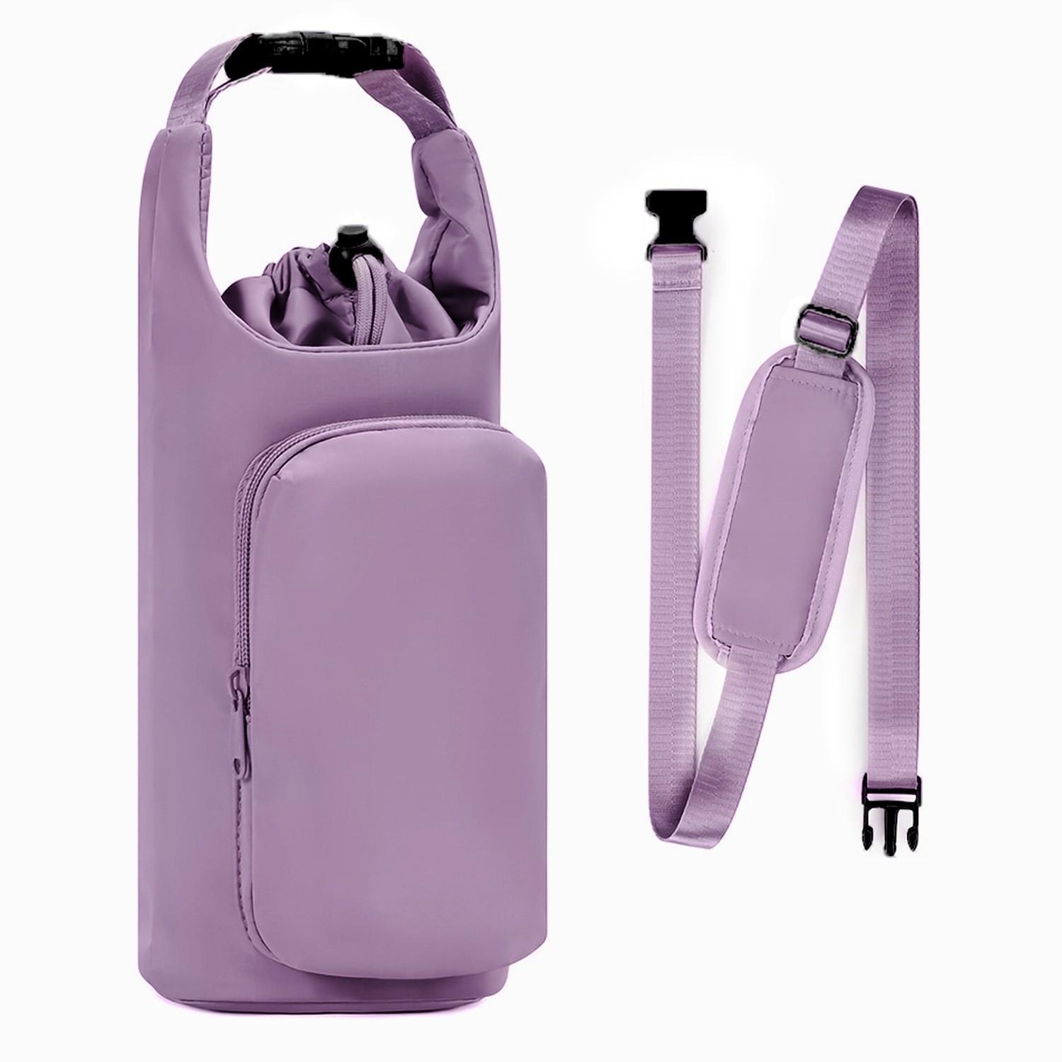 

Portable Water Bottle Bag with Adjustable Shoulder Strap Vacuum Cup Cover Heat Insulation Protective Cover for Hiking Camping фиолетовый