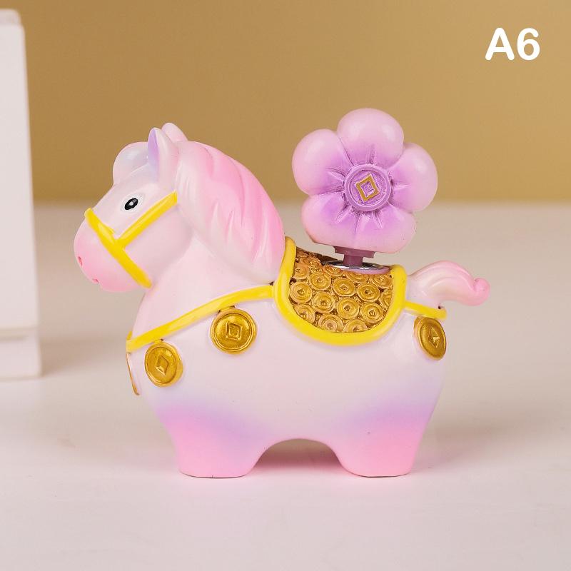 Zodiac Horse Ornaments Handcrafted Year Of The Horse Resin Cartoon Horse Statue Diy Craft